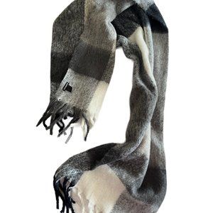 Steve Madden Scarf Black White Grey Buffalo Check Scarf
